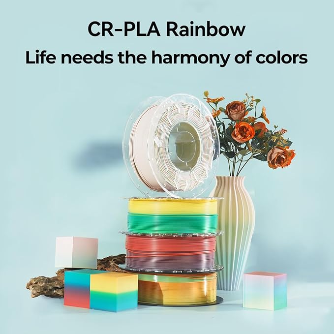 Creality PLA Filament 1.75mm Rainbow, 3D Printer Filament 1kg Spool, High - Image 2