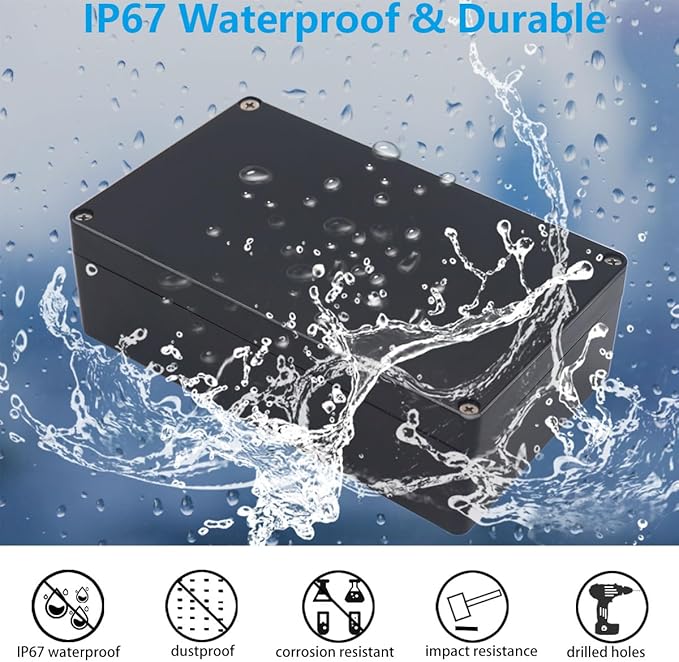 Outdoor Waterproof Junction Box IP67 Project Box ABS Black Electrical Boxes - Image 4