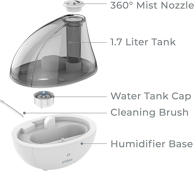 Pure Enrichment MistAire Silver Ultrasonic Cool Mist Humidifier - Image 7