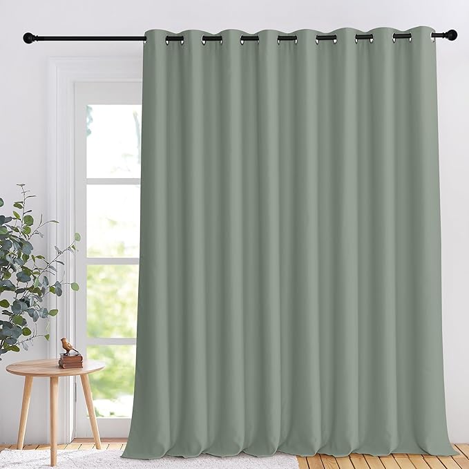 NICETOWN Blackout Curtain 108 inches Long, 1 Panel, W120 x L108, Sage Green by NICETOWN