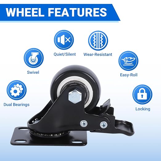 1.5 Inch Locking Casters Set of 4 - Image 3
