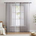 Dreaming Casa Grey Sheer Curtains 84 Inches Long, Rod Pocket & Back Tab Light by DreamingCasa