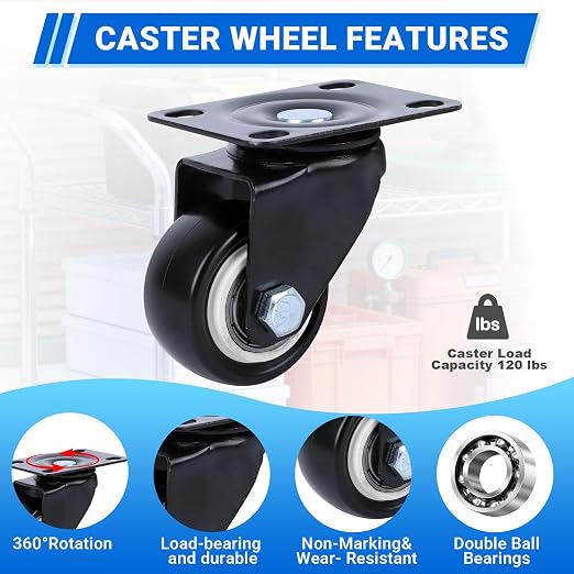 1.5 Inch Swivel Casters Set of 4 - Image 5