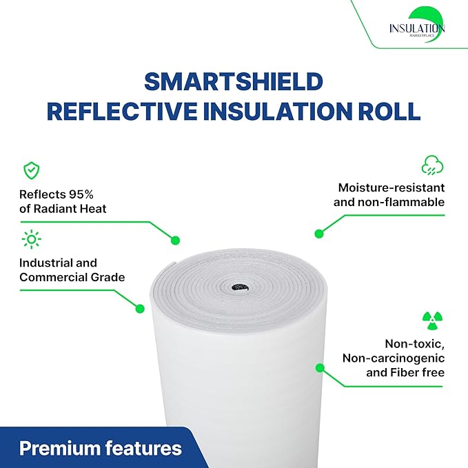 SmartSHIELD -10mm 48" x 125ft R20 Reflective Insulation roll, Foam Core Radiant - Image 3