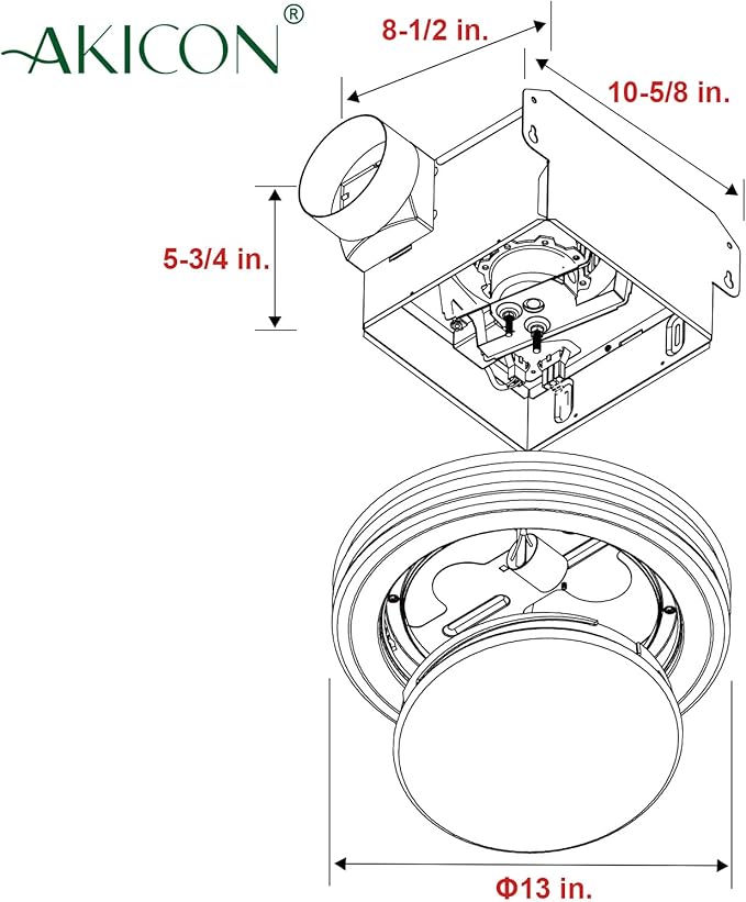 Akicon Ultra Quiet Bathroom Exhaust Fan - Image 7