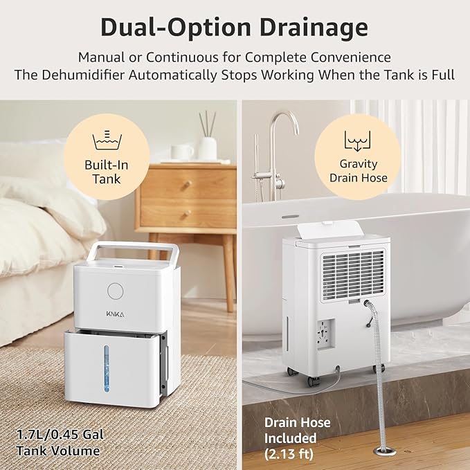 KNKA 1600 sq.ft Dehumidifier for Basement, 21 Pint Dehumidifiers for Home - Image 3