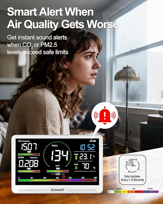 16 in 1 Indoor Air Quality Monitor, Battery Powered, Air Detector Air Quality - Image 4