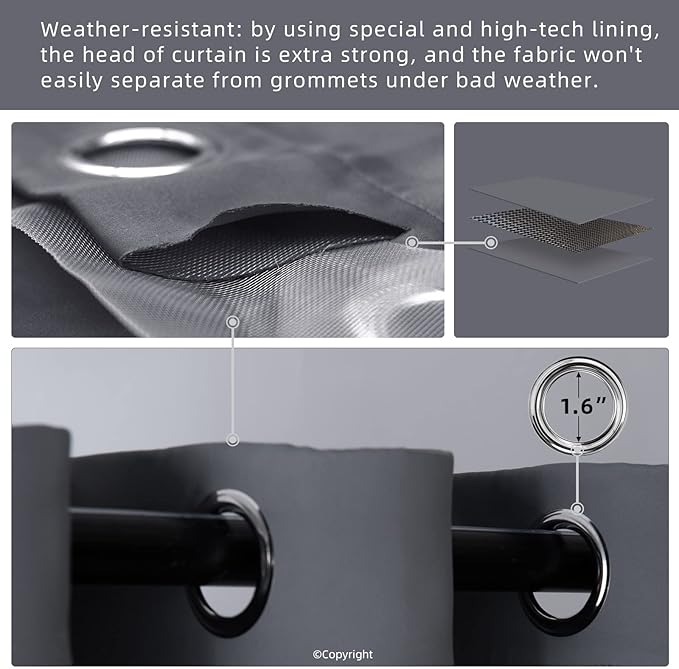DIVA EN CAMINO DEC Waterproof Outdoor Curtain W105 x L84 - Image 3