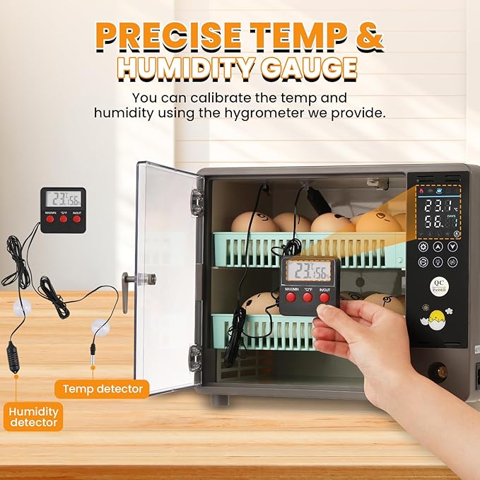 Incubators for Hatching Eggs, 24 Egg Incubator, Automatic Turning - Image 4