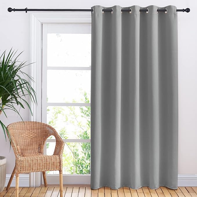 NICETOWN Sliding Door Curtains, Wide Thermal Blackout Patio Door Curtain Panel - Image 2