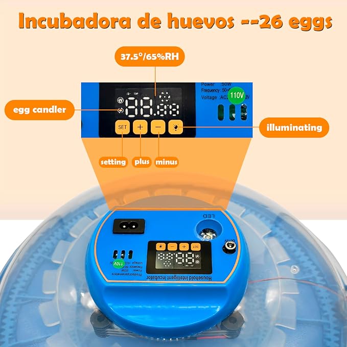 26-Egg Incubator with Automatic Egg Turning and Humidity Control | with 360° - Image 3