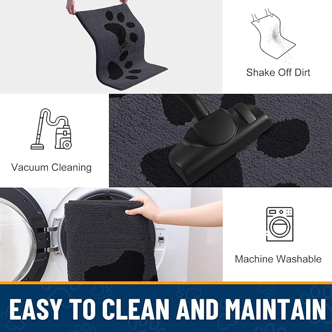 Smiry Dog Door Mat for Muddy Paws, Absorbs Moisture and Dirt, Low-Profile - Image 8