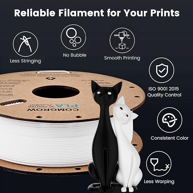 Comgrow PLA 3D Printer Filament, 3D Printer PLA Filament 1.75mm, Dimensional - Image 4