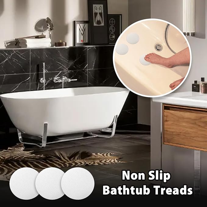 24 PCS Bathtub Non Slip Stickers White Adhesive Decals Round Shape Anti Slip - Image 3