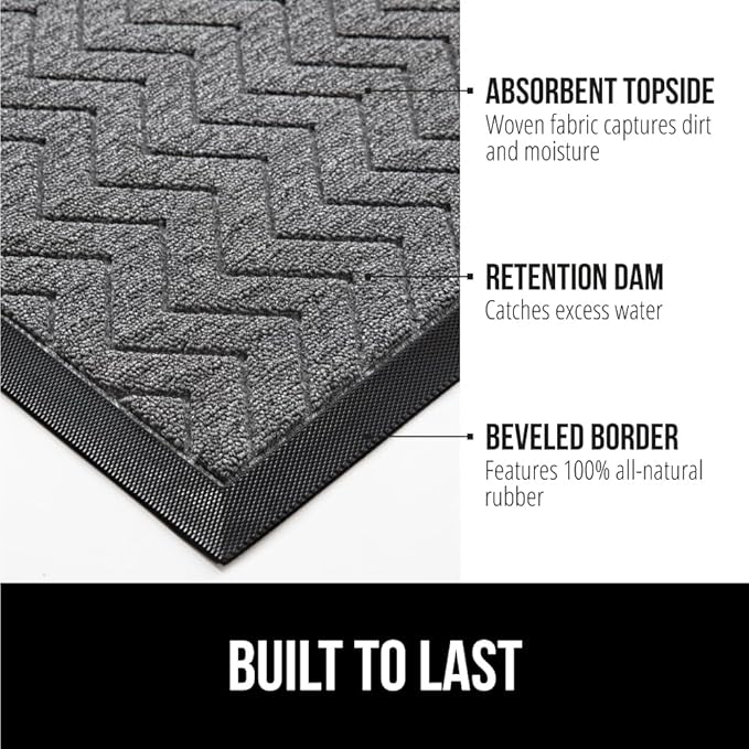 GORILLA GRIP 100% Waterproof All-Season WeatherMax Doormat, Durable Natural - Image 2