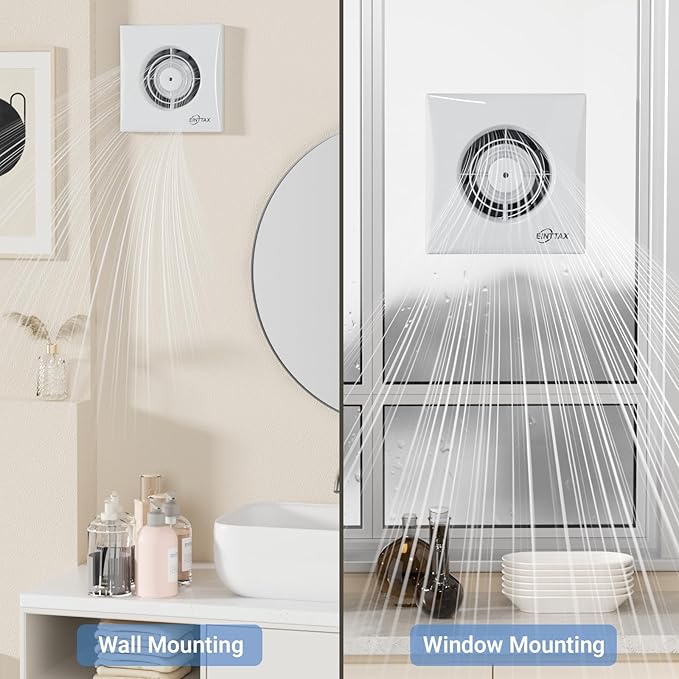 4 Inch Bathroom Exhaust Fan, 130m³/h Quiet Ventilation Extractor - Image 6