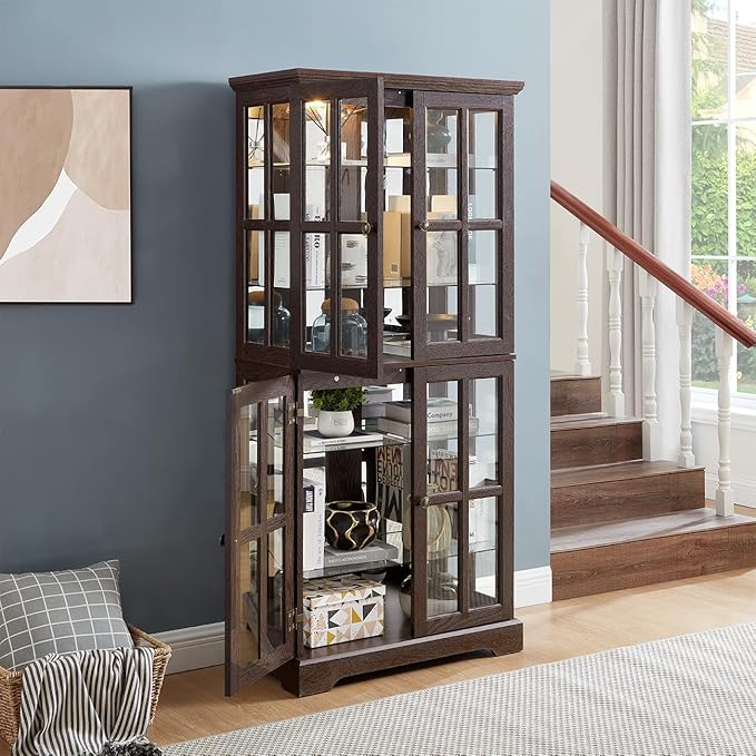 Lighted Glass Curio Cabinet - Image 8