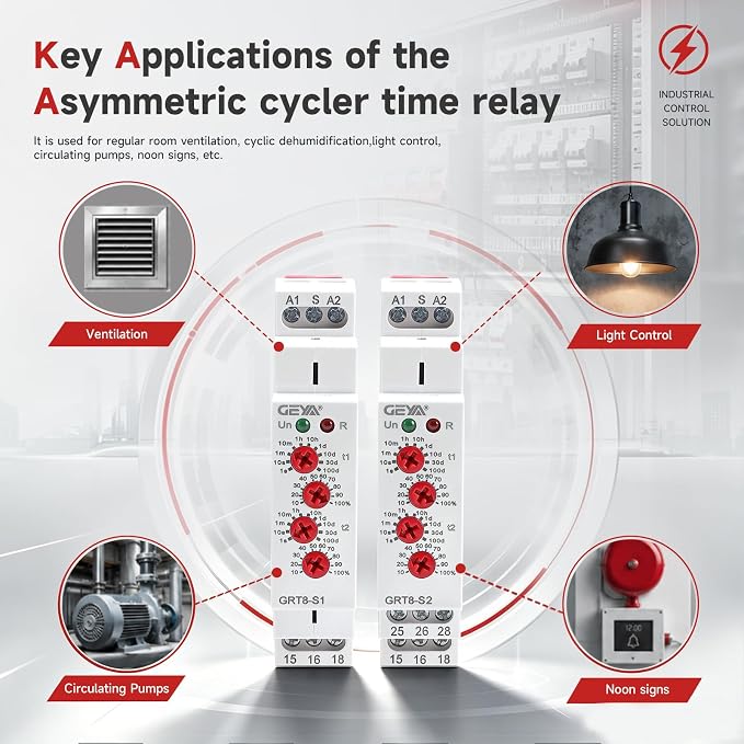 Asymmetric Cycle Timer 2SPDT Relay 16A AC/DC12V-240V Electronic Repeat Relay - Image 7