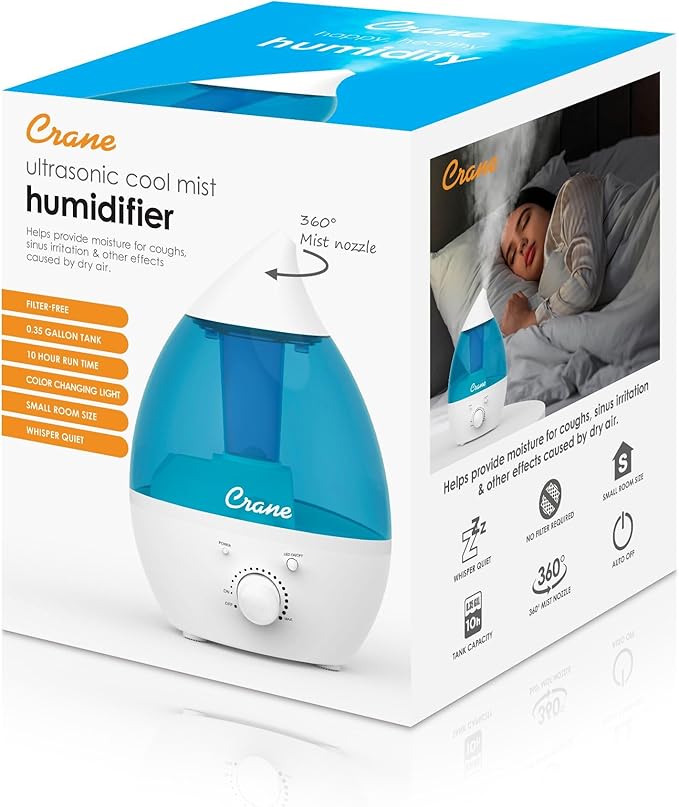 Crane Personal 1.3 Liter Ultrasonic Cool Mist Humidifier - Image 7