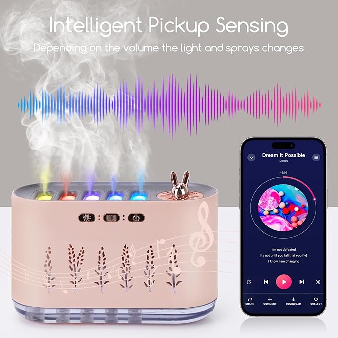 5 Nozzle Music Sensing Cool Mist Humidifier, Humidifier Diffuser - Image 4