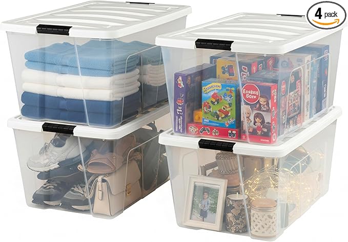 IRIS USA 94 Qt Stackable Plastic Storage Bins by IRISUSA