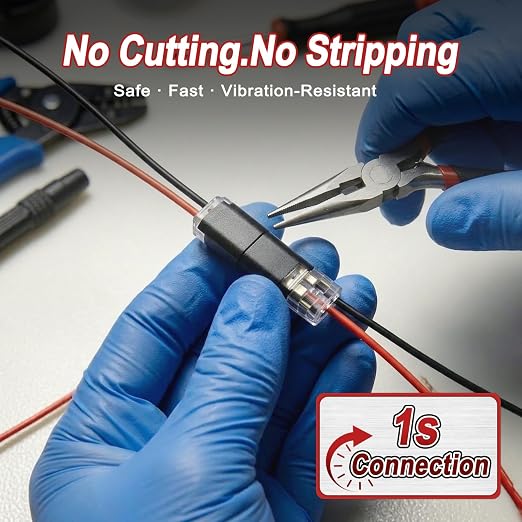 30Pcs Standard Quick Connect Wire Connectors – No Stripping Double Wire Plug in - Image 2
