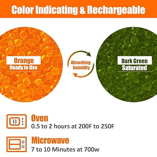 8.2LBS Silica Gel Desiccant Beads, Premium Color Indicating Reusable Desiccant - Image 3
