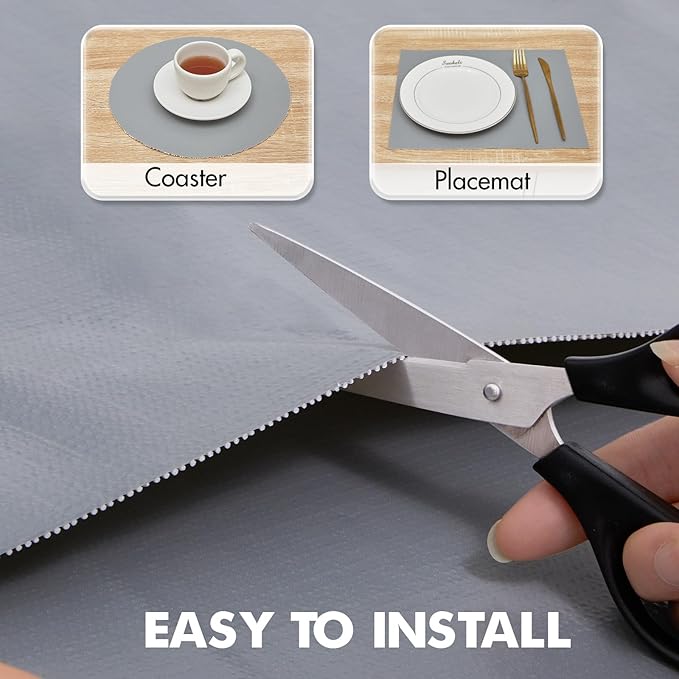 Viseeko Shelf and Drawer Liner for Kitchen Cabinet, Non-Adhesive Cabinet Liners - Image 6