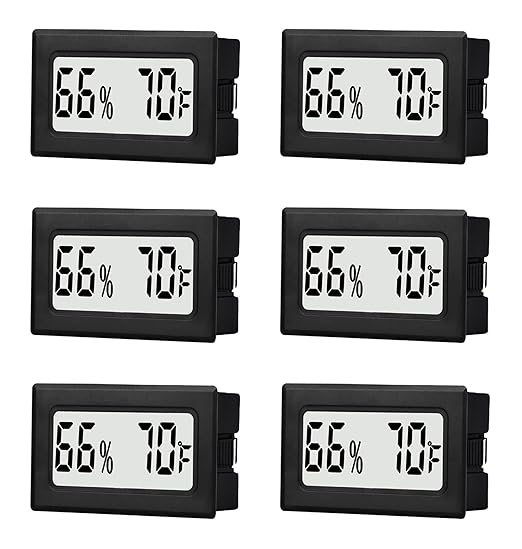6 Pack Mini Small Digital Hygrometer Thermometer Indoor Temperature and by TASOGEN
