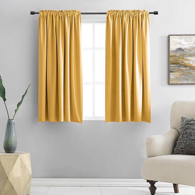 DONREN 48 Inch Length Short Curtains by DONREN