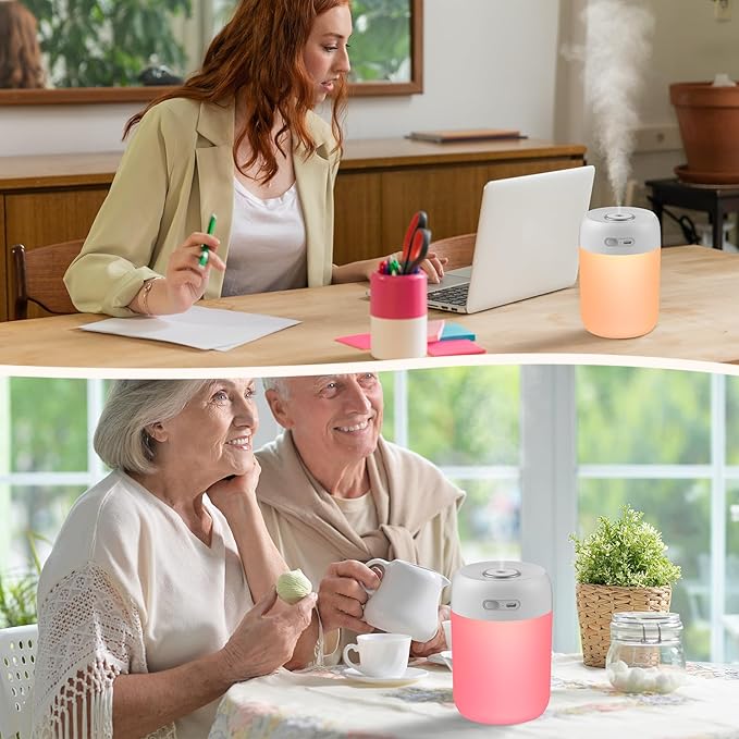 Portable Small Humidifier, 650ml Colorful Mini Humidifier - Image 6