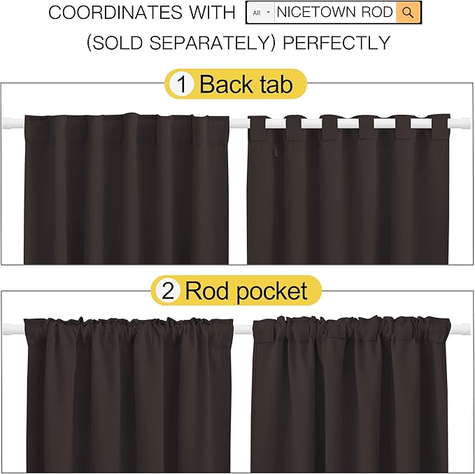 NICETOWN Insulated Curtains Room Darkening Drapery Panels - Image 3