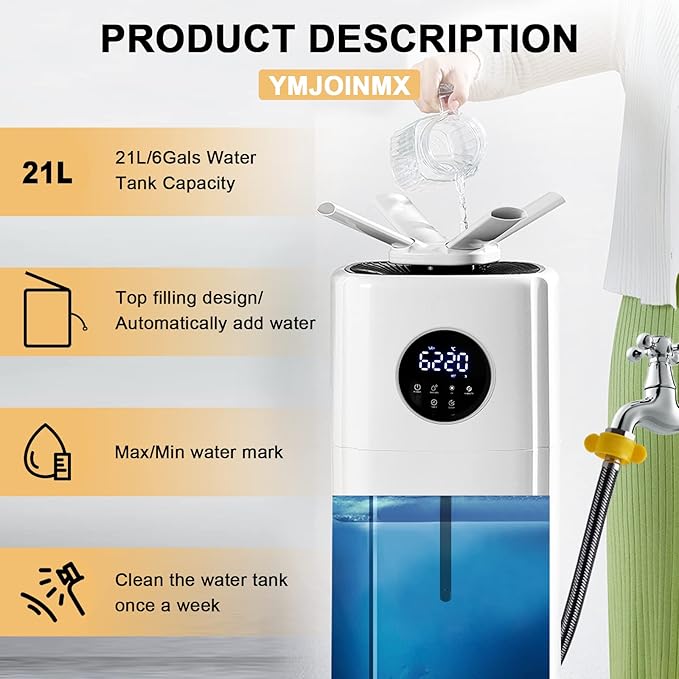 Commercial Industrial Humidifier Whole House Humidifier 6Gals Water Tank Max - Image 2