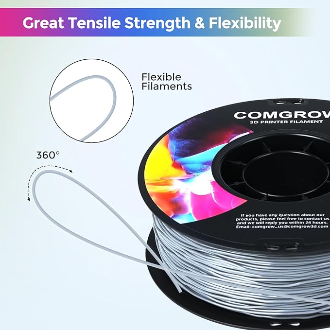 Comgrow TPU Filament 1.75, 3D Printing Filament, Flexible 3D Printer Filament - Image 4