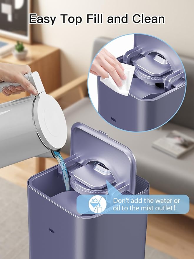 10L/2.64Gal Humidifiers for Bedroom, Top Fill Quiet Ultrasonic Cool Mist - Image 9