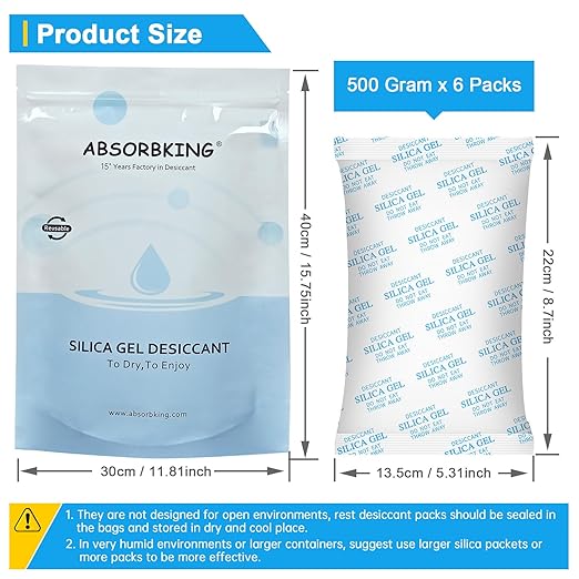 Desiccant Packs – 500 Gram 6 Packs Silica Packets - Image 2