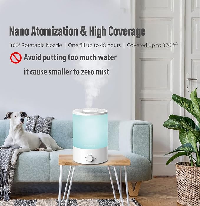 MEGAWISE 3.5L Cool Mist Humidifier – Ultra-Quiet Ultrasonic Vaporizer - Image 4