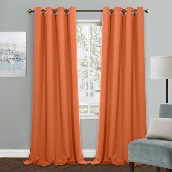 MYSKY HOME Orange Blackout Curtain by MYSKYHOME