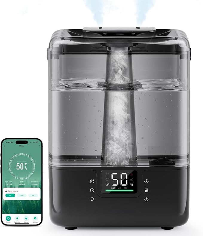 Smart Humidifiers for Bedroom Home, 6L Cool Mist Top Fill Humidifier Large Room by Unknown