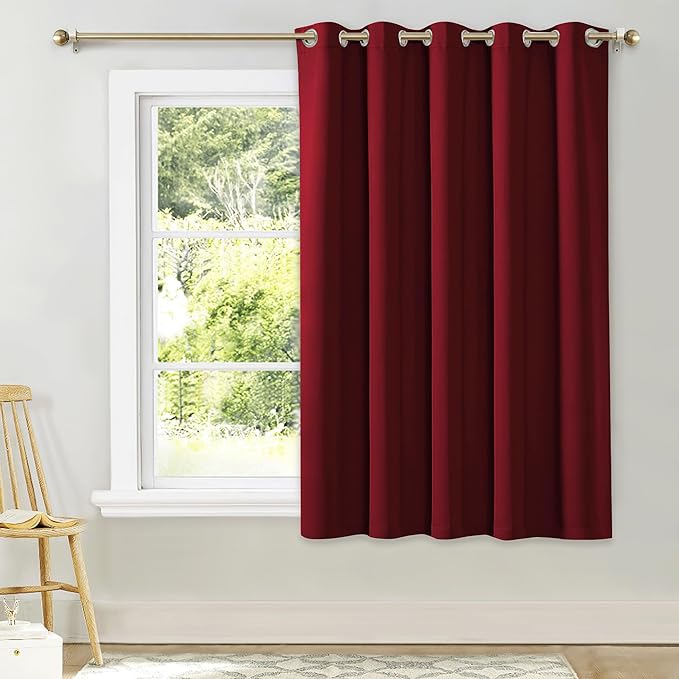NICETOWN Christmas Burgundy Red Blackout Drapery Curtain by NICETOWN