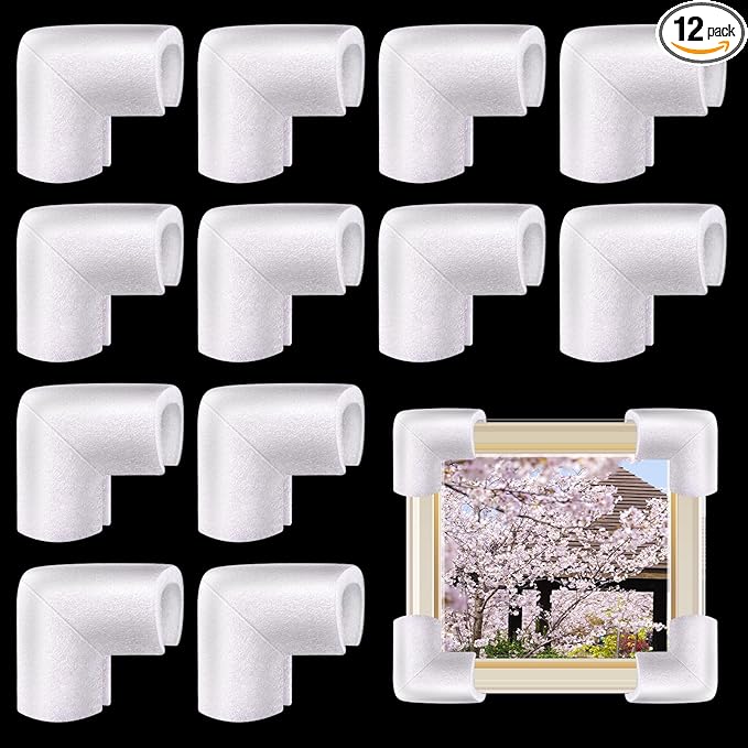 12 Pcs Foam Corner Protectors for Shipping, L-Shaped Edge Guards for TV Moving by Pwbarwq