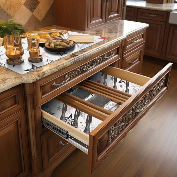 Shelf Liner 18" W x 384" L Long Non Adhesive Kitchen Drawer Liner, Waterproof - Image 8