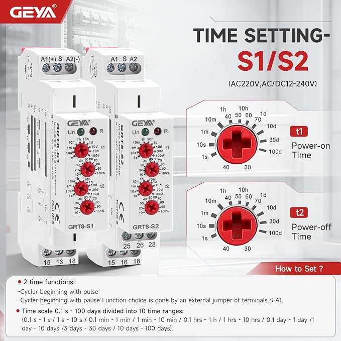 Asymmetric Cycle Timer 1SPDT Relay AC230V 16A Electronic Repeat Relay - Image 2