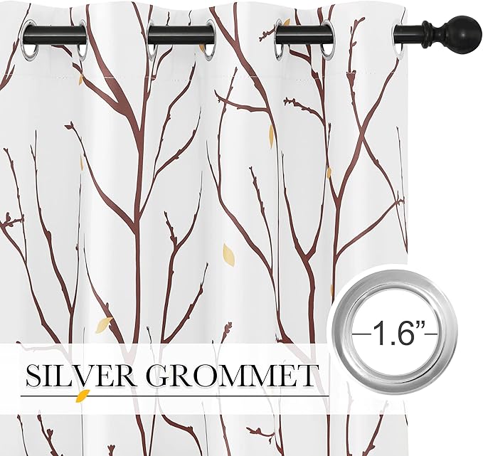 NICETOWN Room Darkening Curtains Branch Pattern - Image 3