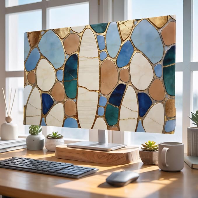 Colorful Stone Pebble Collage Indoor TV Cover, Elastic TV Screen Protector - Image 4