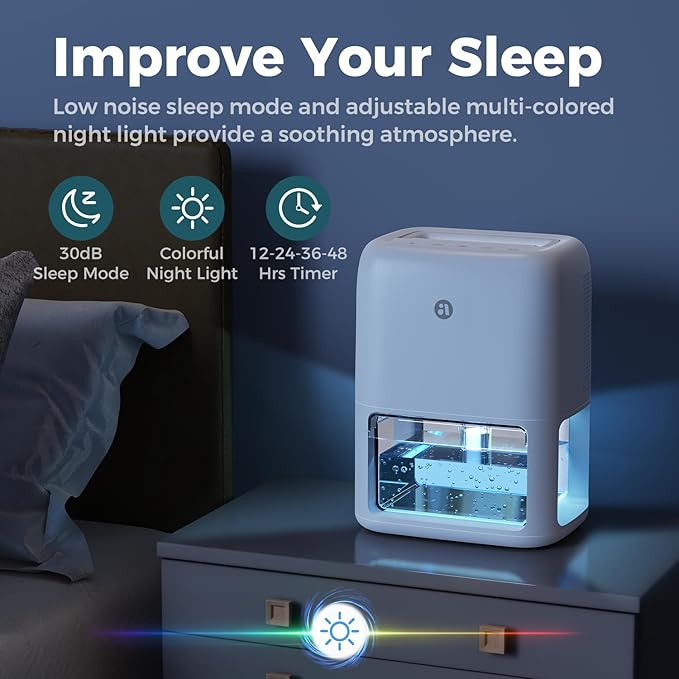 60 OZ Dehumidifiers for Home, Dual-Semiconductor Quiet Dehumidifier - Image 5