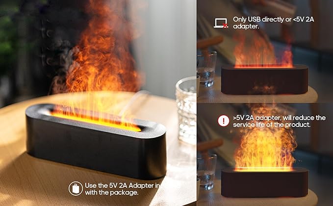Essential Oil Diffusers, Flame Colorful Water Vapor Fire Fireplace Humidifier - Image 6