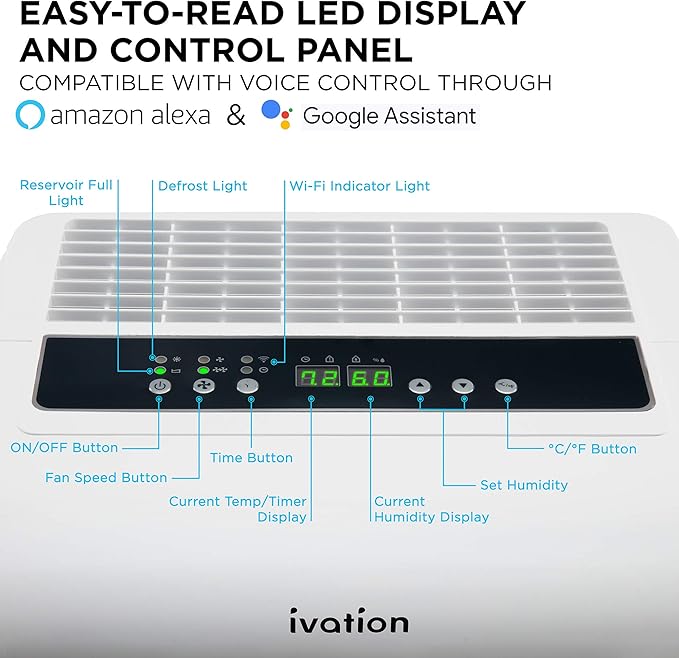 Ivation 4, 500 Sq Ft Smart Wi-Fi Energy Star Dehumidifier - Image 5