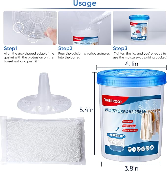 6 Pack Refillable Moisture Absorbers, 18OZ Humidity Absorber Bucket, Moisture - Image 2