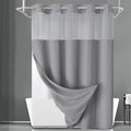 Grey Shower Curtain and Liner Set, 230GSM Waffle Weave Textured Heavy Duty by Unknown